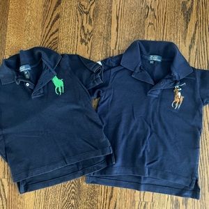 2 navy Polo shirts . 3t and 4T